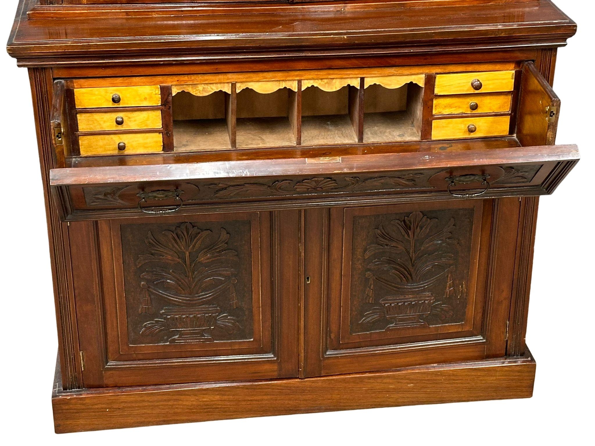 A large late Victorian mahogany secretaire bookcase, circa 1890. 120x44x217cm - Image 3 of 5