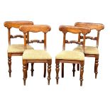 A set of 4 Victorian mahogany bar back dining chairs, circa 1850-60