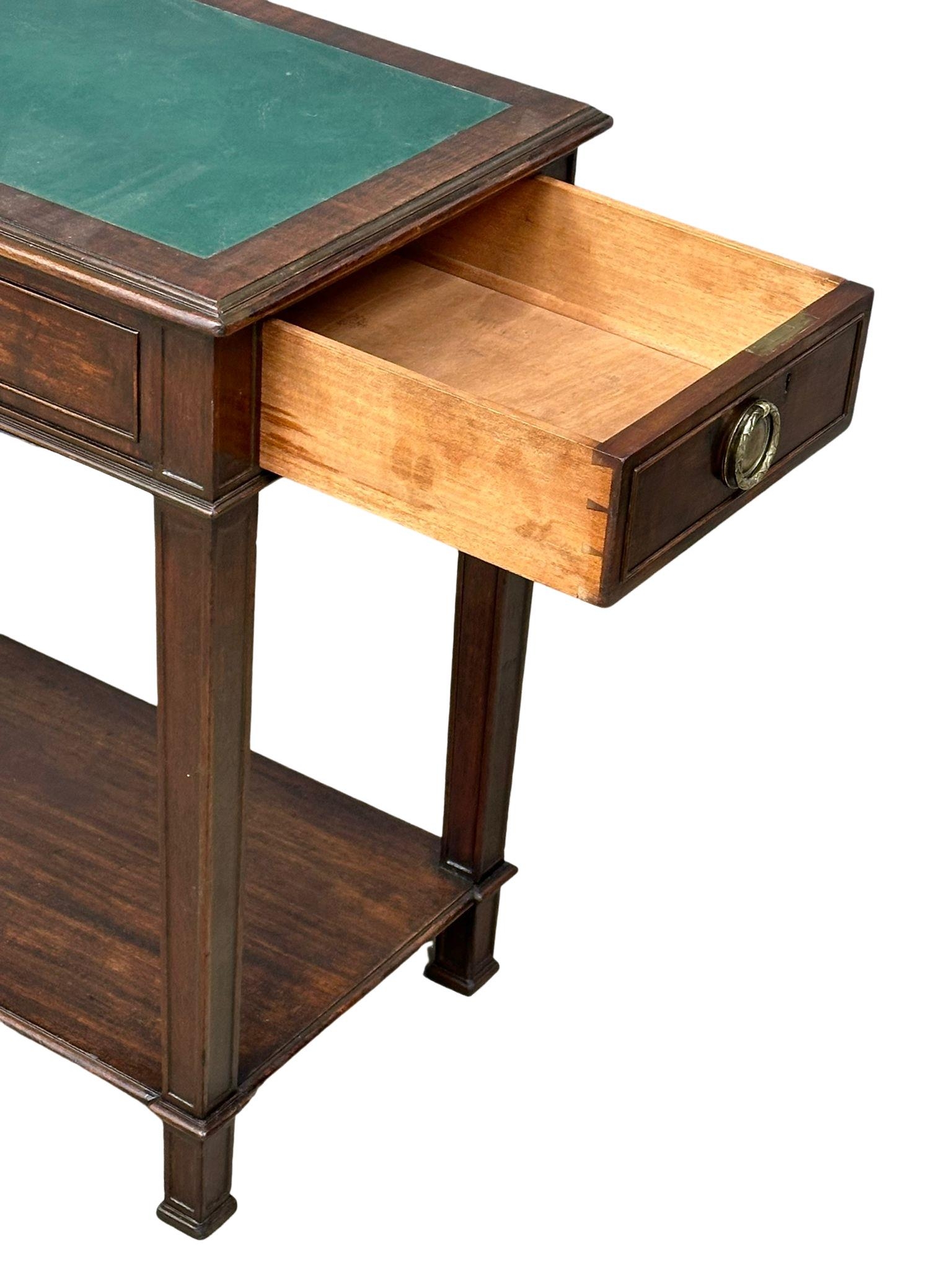 A Robert Adam style late 19th/early 20th century Mahogany side table with two drawers and leather - Image 5 of 7