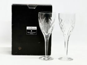 A pair of large Waterford Crystal ‘John Rocha’ wine glasses with box. 23cm