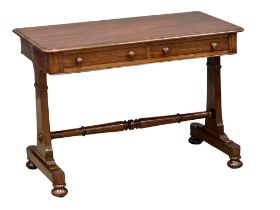 A William IV mahogany library table/side table with 2 drawers. Circa 1830. 107x54x75cm 1