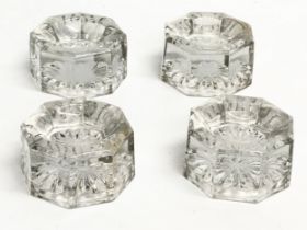 A set of 4 late 19th/early 20th century pressed glass open salt cellars. Circa 1890-1910. 7.5x7.