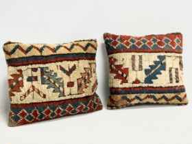 2 Middle Eastern Kurdish cushions. 29x28cm