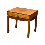 A Legate Furniture Mid Century teak double sided lamp table. 53x46x52cm