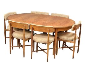 A G-Plan "Fresco" Mid Century teak extending dining table and 6 chairs designed by Victor Wilkins.