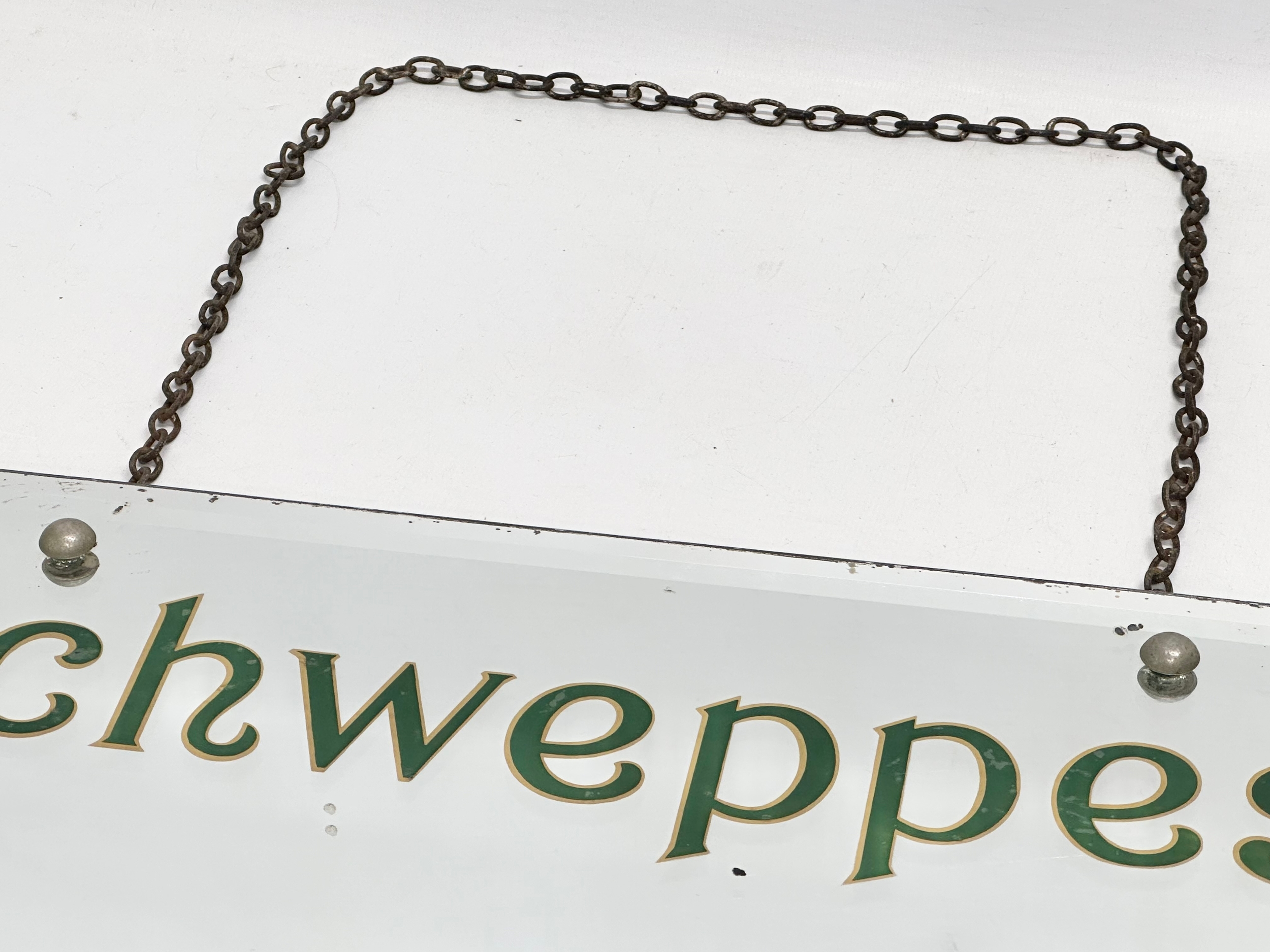 An early 20th century Schweppes Irish Table Waters advertising bevelled mirror. 51x31cm - Image 3 of 6