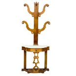 A Victorian mahogany hallstand with marble top. 89x36x206cm(4)