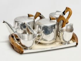 A Mid Century 6 piece Picquot Ware tea and coffee service.