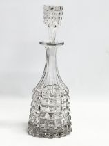 A large late 19th century Victorian glass decanter. Circa 1880. 35cm