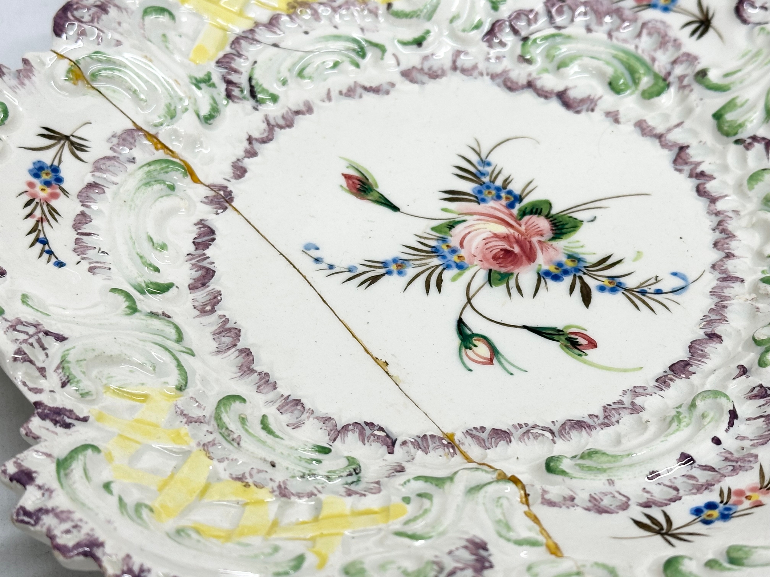 7 early 20th century Italian hand painted Majolica plates. Impressed Made in Italy. With makers - Image 7 of 7