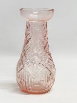 A late 19th century pressed glass Hyacinth vase. 19cm
