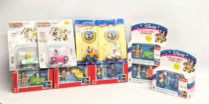 A collection of model toy cars, trains, planes. Including Looney Tunes, Tiny Toons by Playskool, and