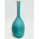 A Swedish turquoise glass vase designed by Gunnar Ander. 1960/1970. 25cm