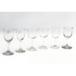 A collection of late 19th century Victorian drinking glasses. Circa 1860-1880. 12cm