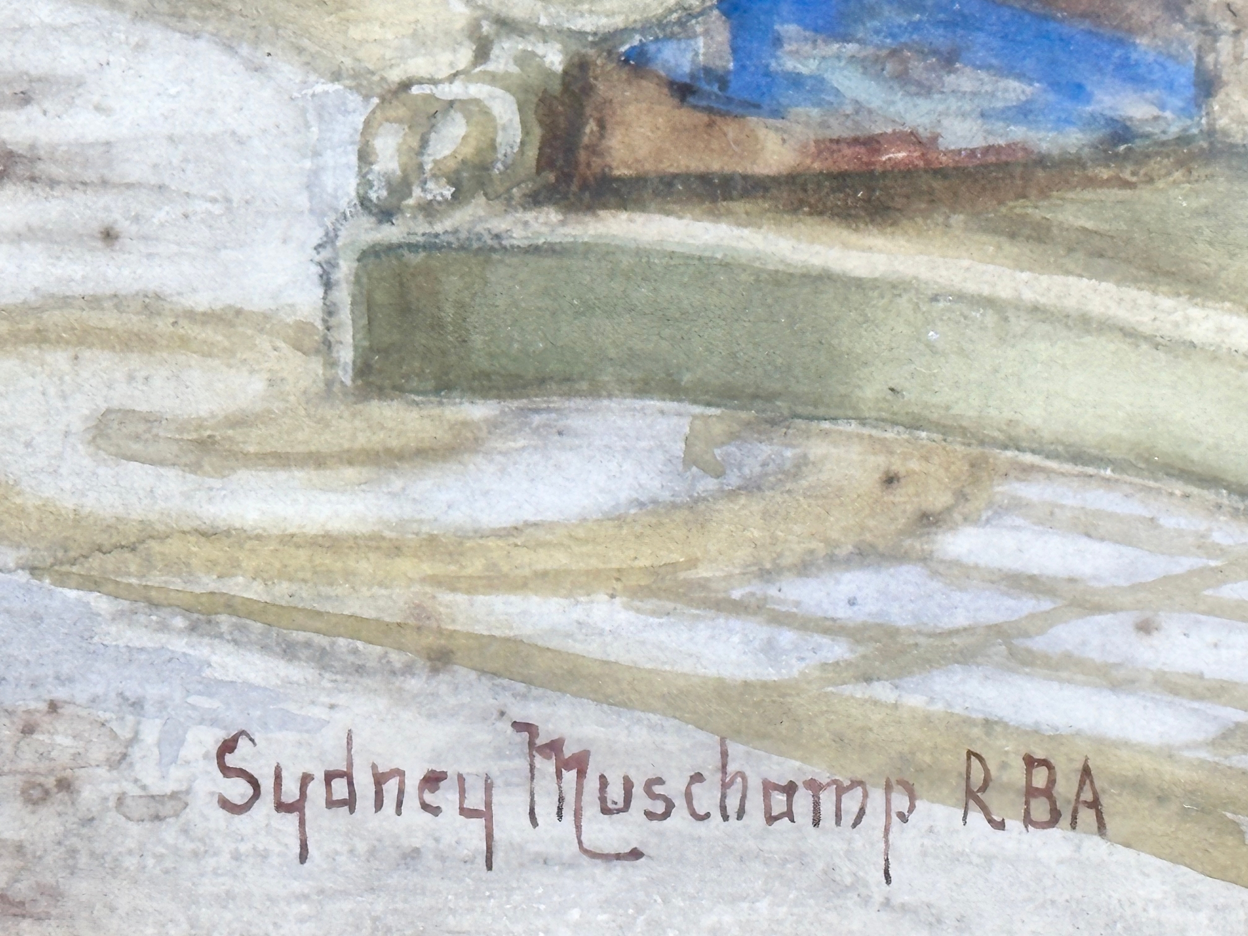 A watercolour drawing by Francis Sydney Muschamp RBA (1851-1929) A Pause in the Game. In a late - Image 3 of 9