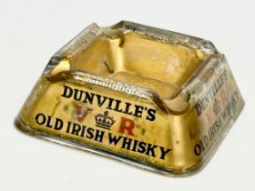 A rare Dunville’s Old Irish Whisky glass ashtray. 11.5x11.5x4cm