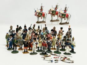 A collection of metal Del Prado model soldiers.