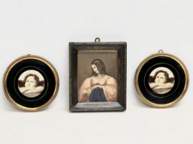 3 late 19th century miniature prints.