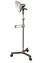 A mid 20th century telescopic floor lamp. 201cm fully extended. Closed 127cm