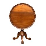 A Chippendale style mahogany tilt top pedestal table. 76x74cm