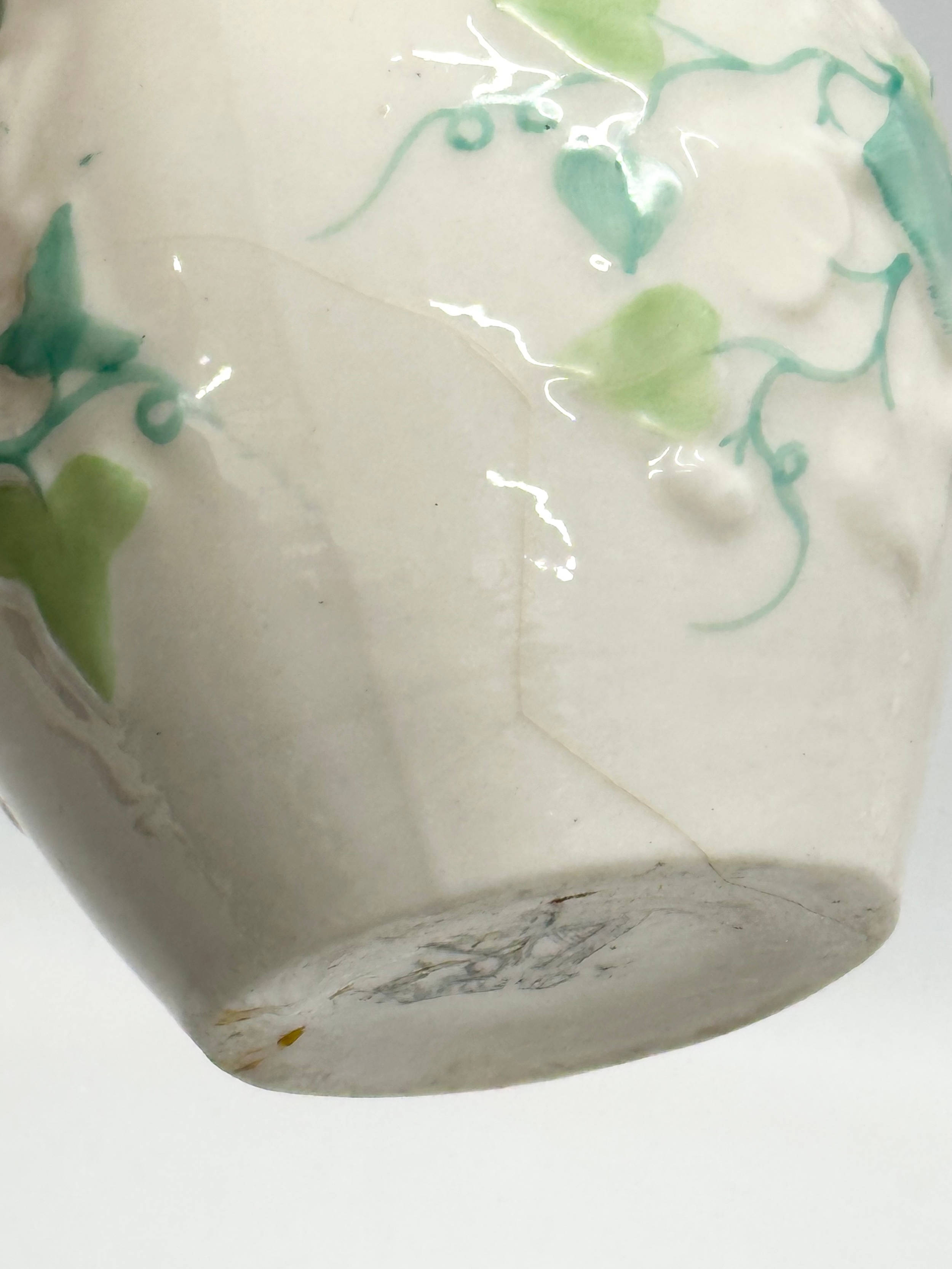 A rare 1st Period Belleek 2 handled Ivory sugar bowl with green and black stamp, circa 1863-1870, - Image 9 of 10
