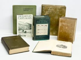 A collection of early 20th century Irish and English books on fishing. Greased Line Fishing for