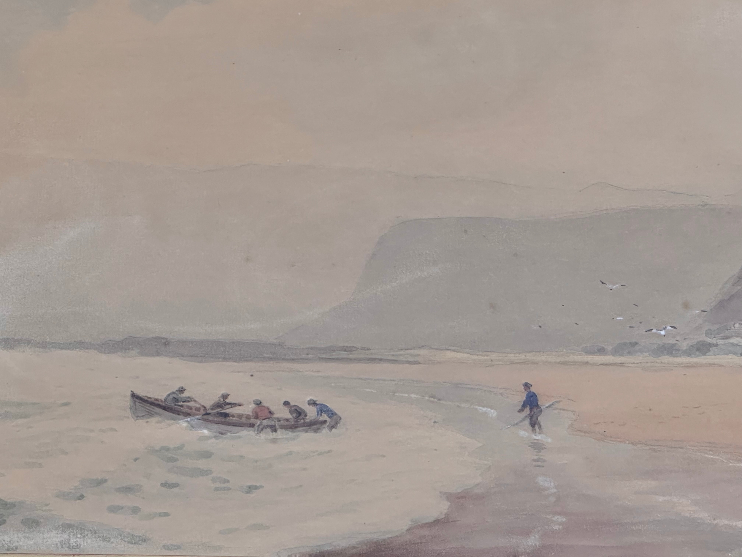 A large watercolour by Joseph William Carey RUA (1859-1937) Fair Head & Ballycastle. Going - Image 4 of 8