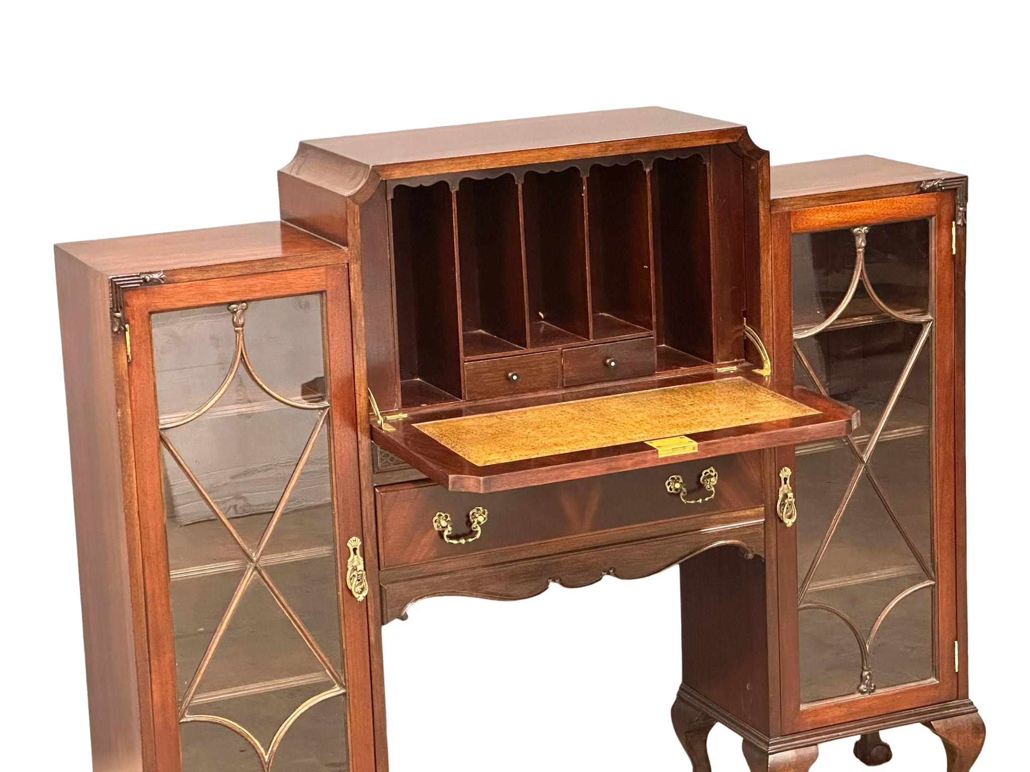 A large, early 20th Century Chippendale Revival bureau display cabinet. Circa 1910-1930. - Image 3 of 4