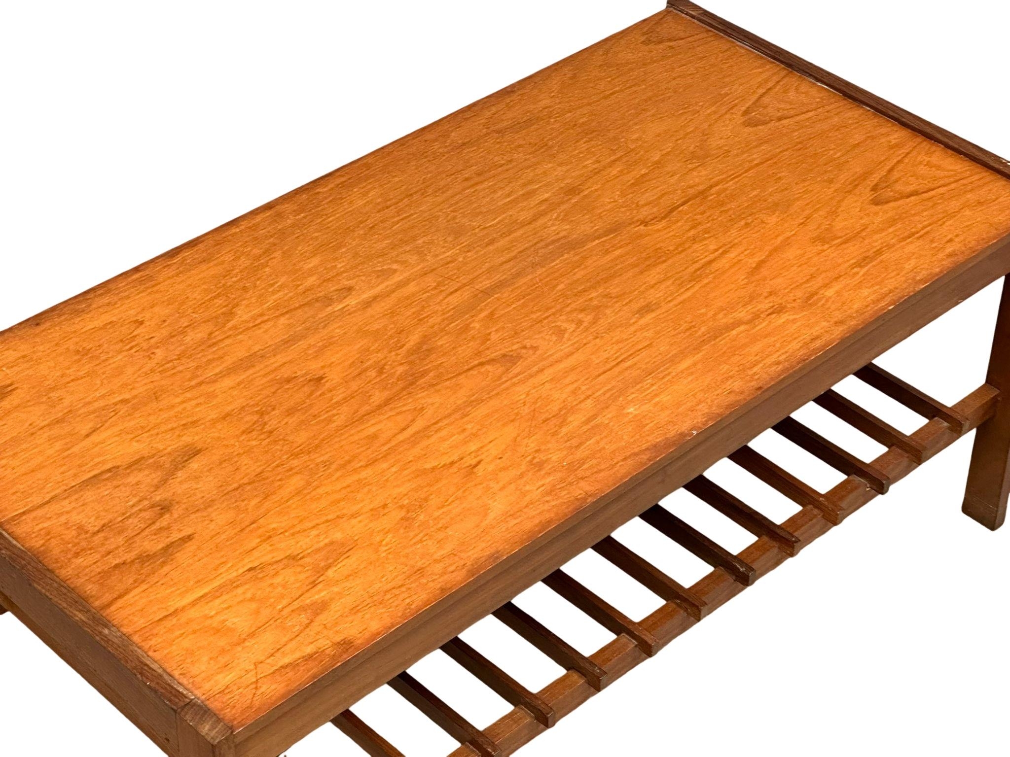 A Mid Century teak coffee table by Remploy. 101x51x43cm - Image 10 of 10