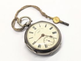 An early 20th century silver C. Calow, Belfast pocket watch by Colen Hewer Cheshire. Chester, 1902.
