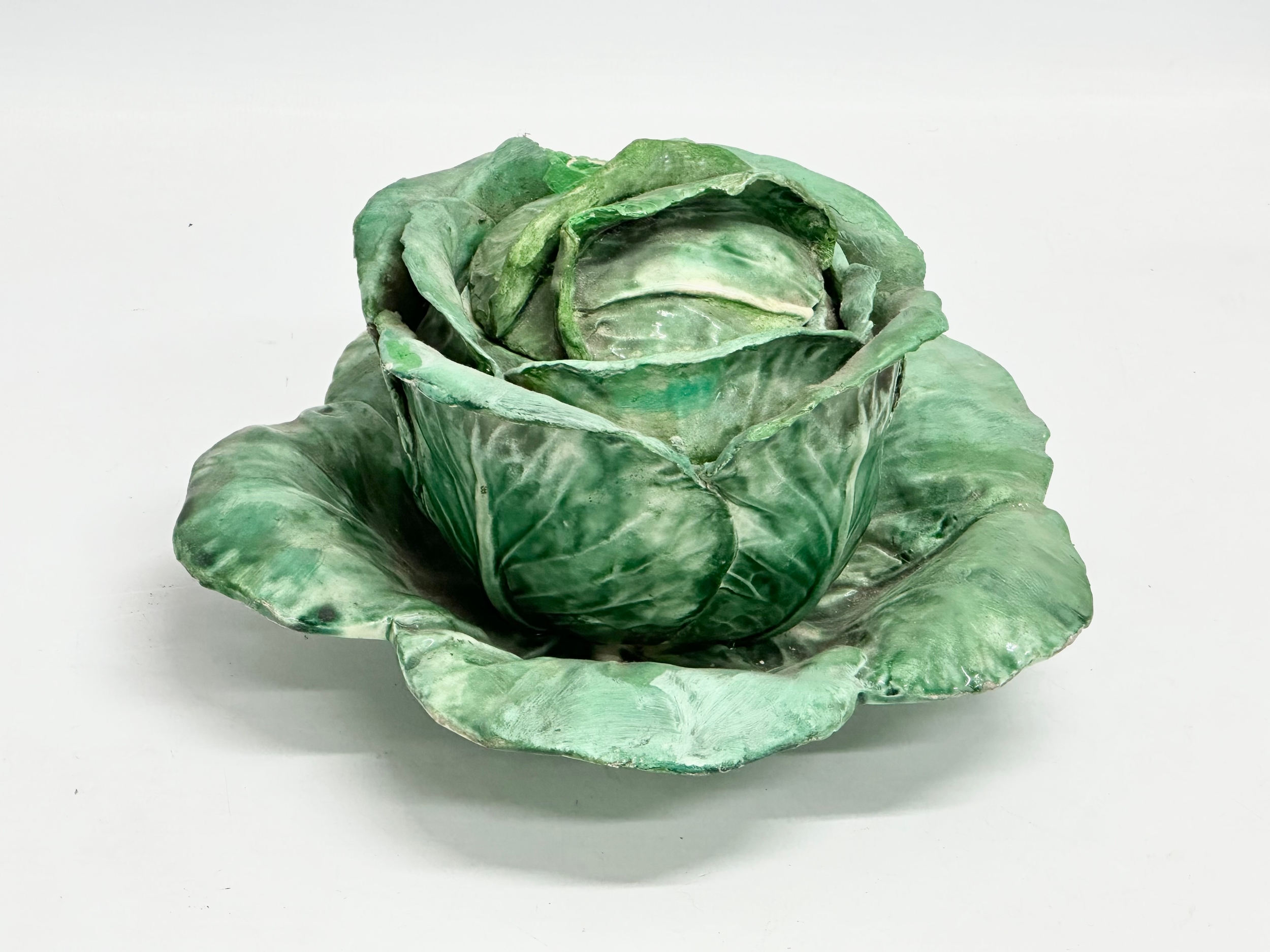 A rare glazed ceramic ‘Cabbage’ tureen with lid. Possibly by Dodie Thayer or Lady Anne Gordon. - Image 8 of 10