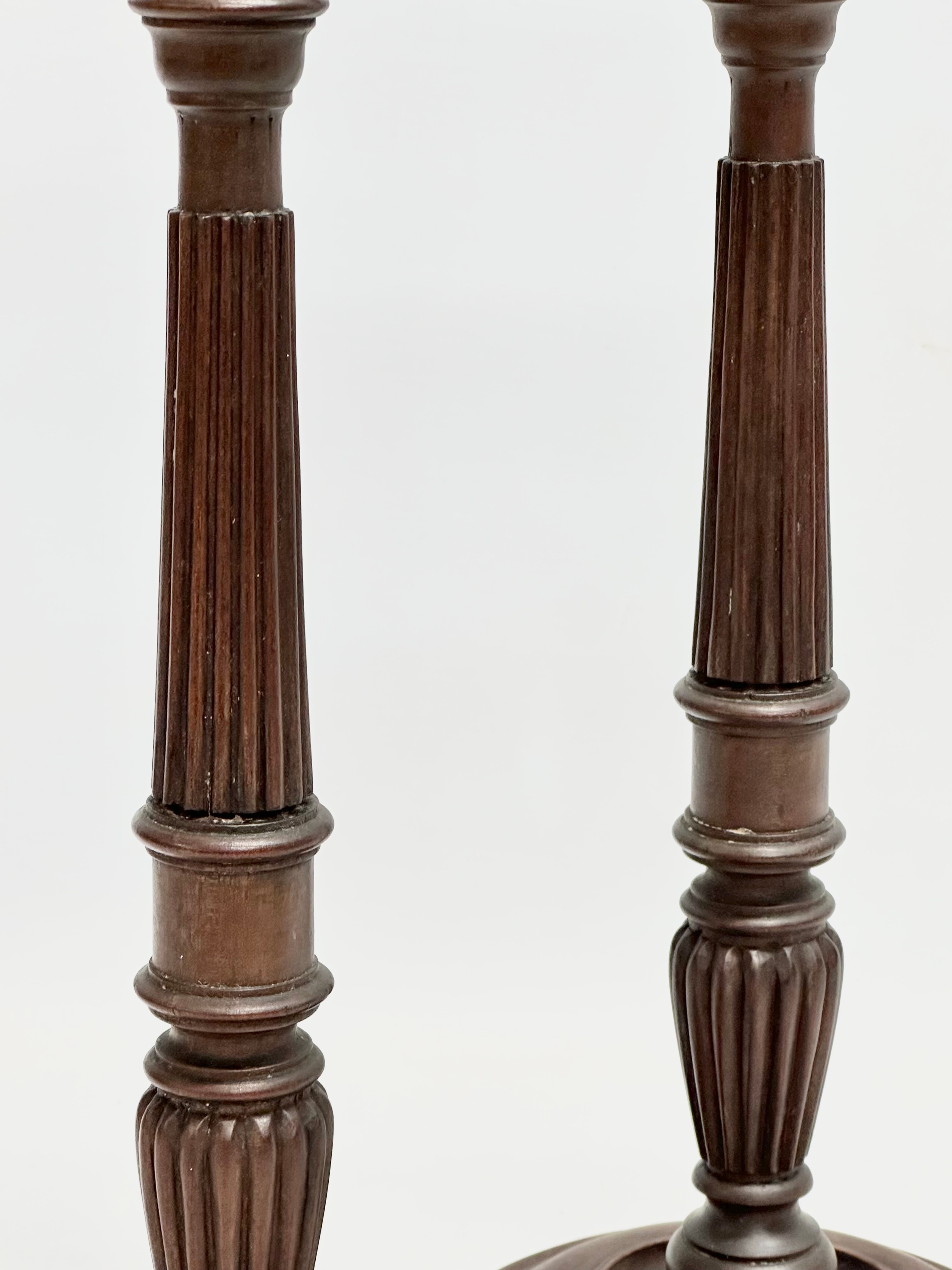A pair of large excellent quality late 19th century George III style mahogany candlesticks. Circa - Image 5 of 9
