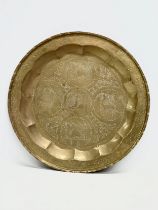 A large early 20th century North African/Moroccan brass tray. 54cm