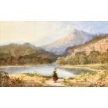 A large oil painting, possibly by Donald McIntyre. 45.5x28.5cm. Frame 72x57cm