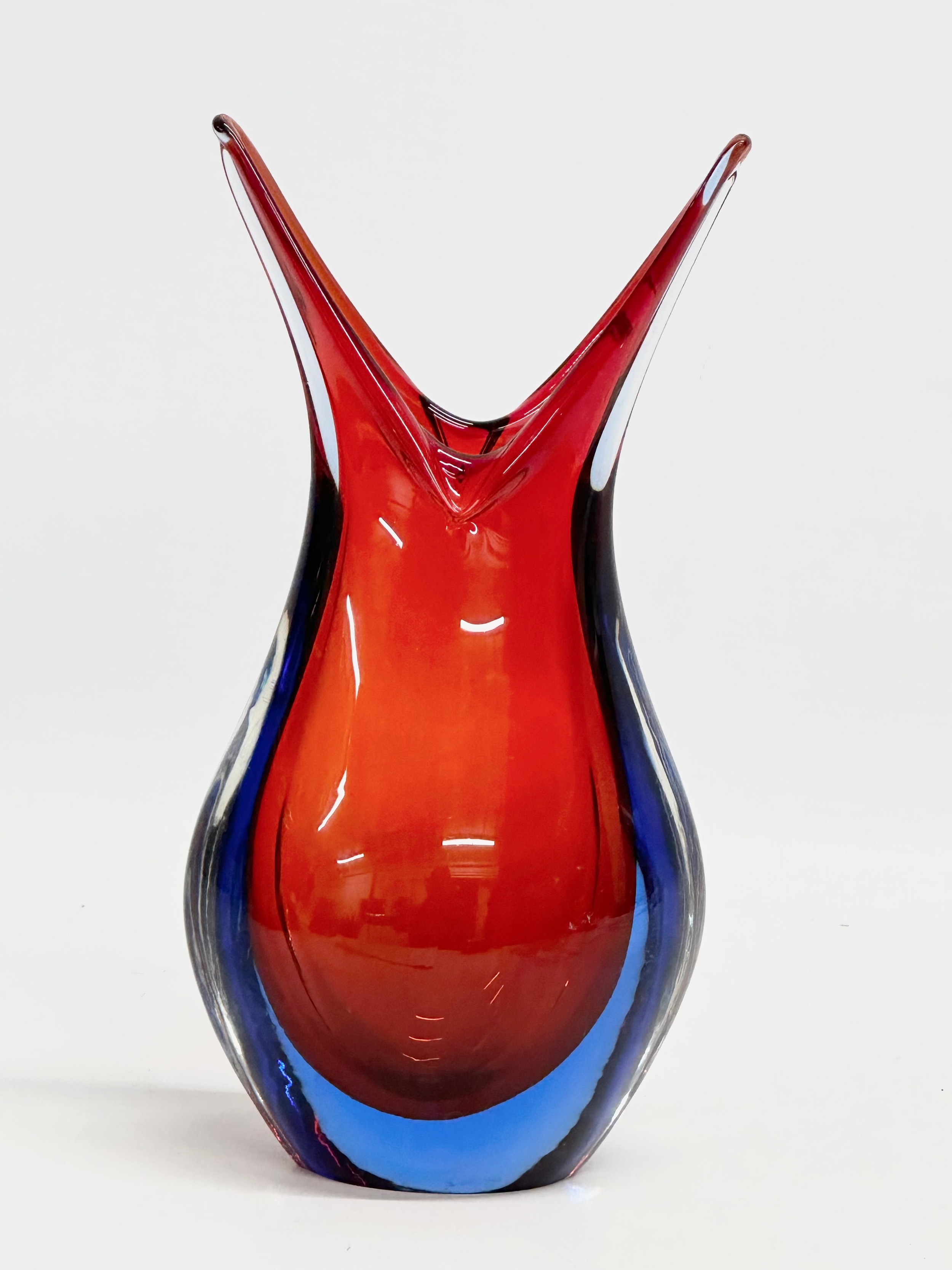 A Murano Sommerso Glass vase designed by Flavio Poli for Seguso. 18cm