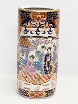 A 20th century vintage Japanese Imari cylinder umbrella stand/stick stand. 22x47.5cm