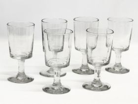 A set of 6 19th century Victorian tavern glass rummers. With ripple effect. Circa 1860-1880. Good