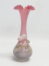 A late 19th century Stevens & Williams Vaseline and Uranium Glass vase. 20.5cm.