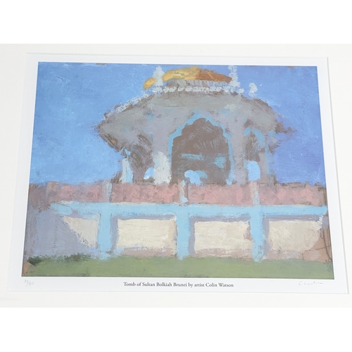 A Limited Edition signed print by Colin Watson. Titled Tomb of Sultan Bolkiah Brunei. 23/500. 53x48 - Image 2 of 8