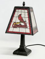 A Cardinals Tiffany style lamp. 18x37cm