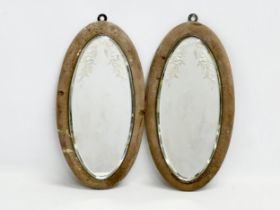 A pair of late 19th century French bevelled mirrors. Circa 1890-1900. 17x34cm