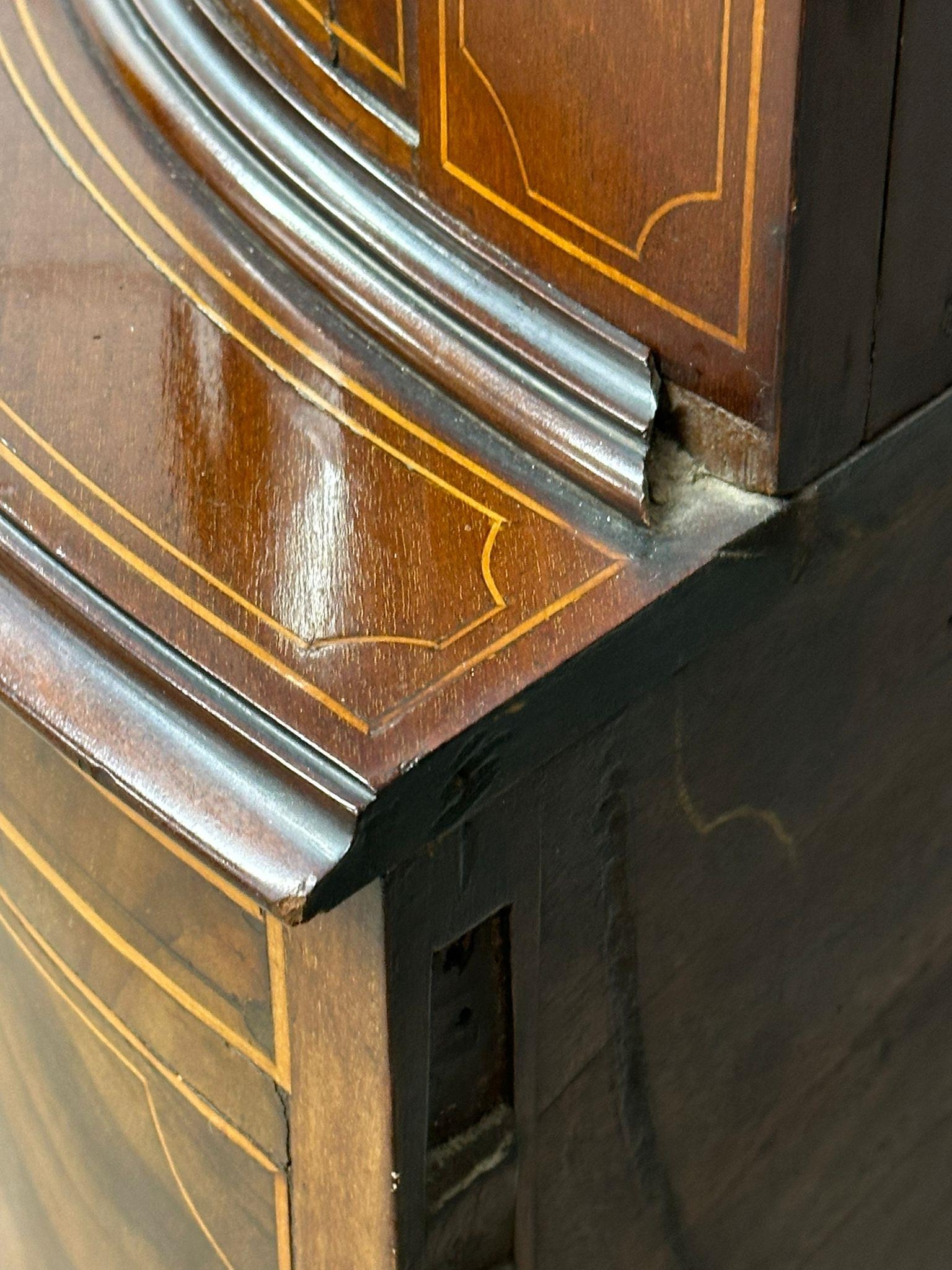 A late 19th Century George III style Inlaid mahogany corner display cabinet with astragal glazed - Image 5 of 7