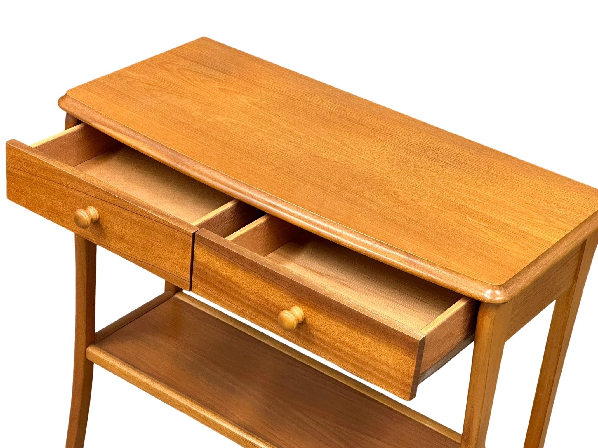 A Mid Century teak side table with 2 drawers by Sutcliffe. 83x36x78cm 1 - Image 3 of 5