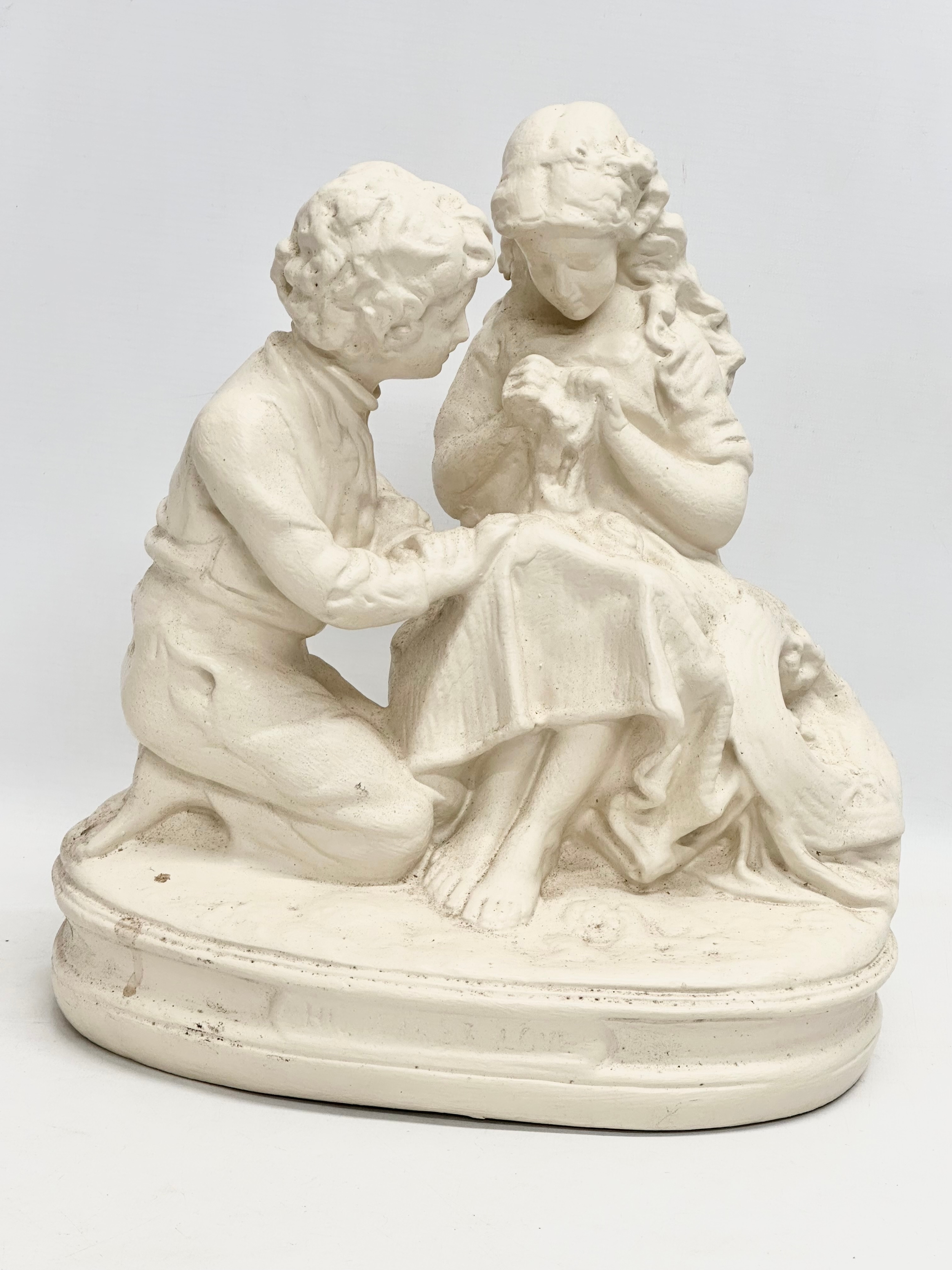 A large early 20th century ‘His First Love’ figurine, with a pair of early 20th century ‘Thought & - Image 2 of 8