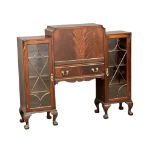 A large, early 20th Century Chippendale Revival bureau display cabinet. Circa 1910-1930.