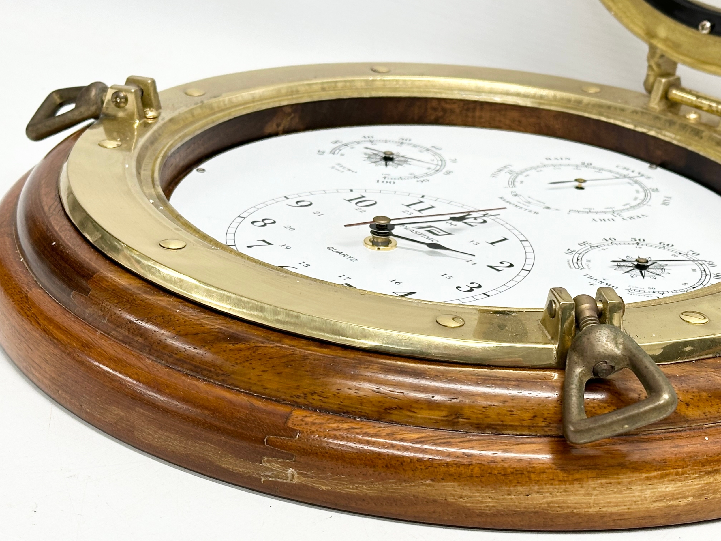 A Plastimo Porthole Weatherman barometer wall clock. 34.5cm - Image 4 of 5