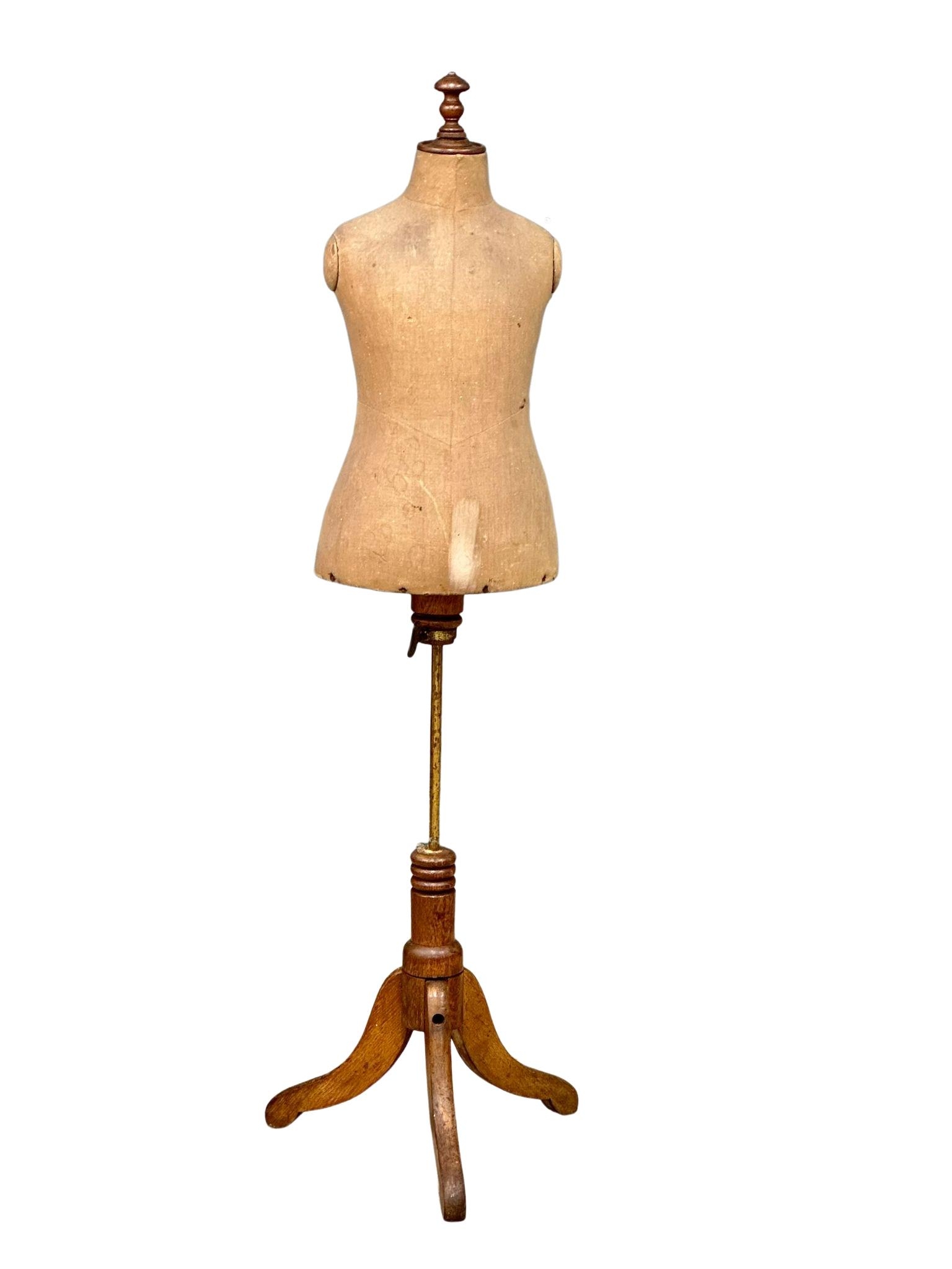 An early 20th Century child's telescopic shop mannequin, max height 124cm - Image 4 of 4