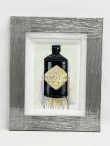 An oil painting on canvas by Bofan. Hendricks Gin. 20x28.5cm. Frame 36x45cm