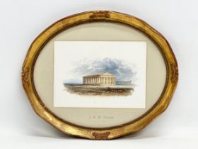 A watercolour drawing by Joseph Mallord William Turner (1775-1851) reframed. 20x15cm. Frame 34x28cm
