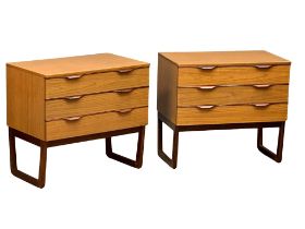 A pair of Mid Century teak and Formica chests of drawers by Europa, 75.5cm x 46cm x 70cm
